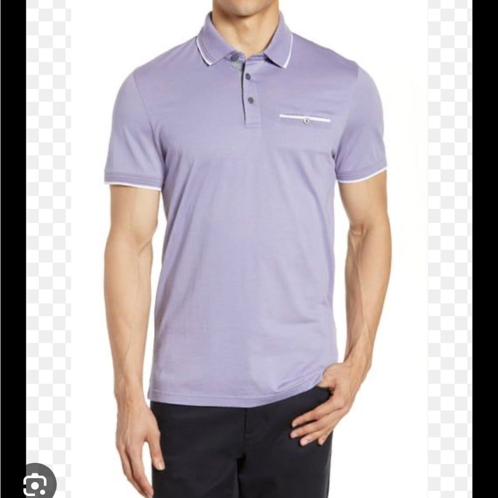 Ted Baker Derry Modern Slim Fit Polo Shirt in Purple- Size 6 (XXL)